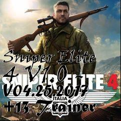 Box art for Sniper
Elite 4 V1.0 - V04.25.2017 +13 Trainer